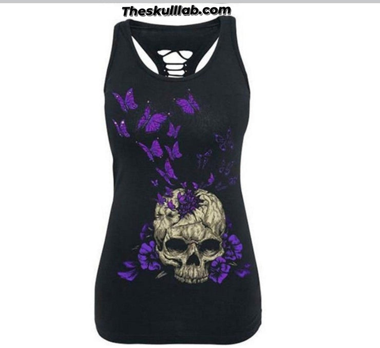 Skull printed Vest Tank Top cotton