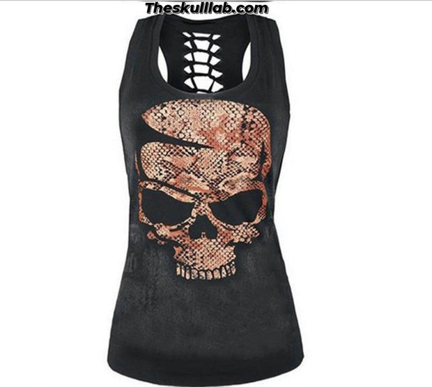 Skull printed Vest Tank Top cotton