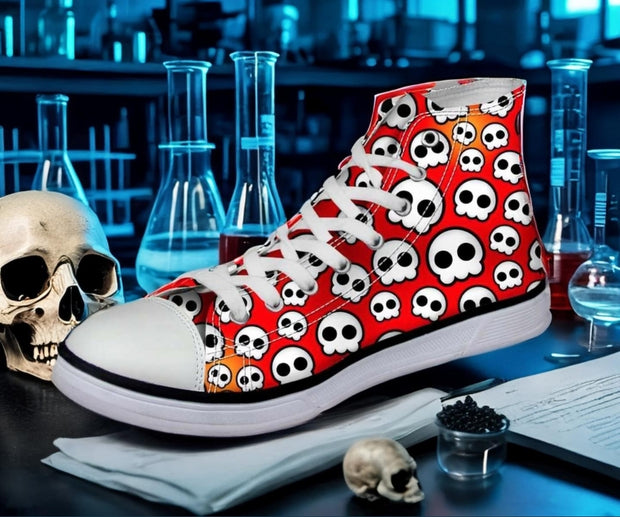 Skull Pattern Custom All Size Canvas Shoes