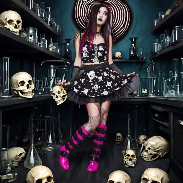 Europe And The United States Dark Black Cute Soft Cute Girl Heart Skull Sling Female