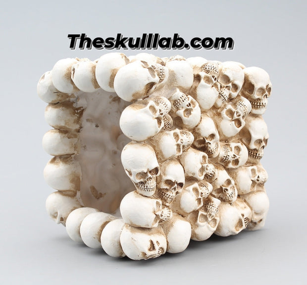 Small square skull pen holder