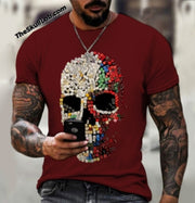Skull 3D Printing Men's Short Sleeve Dice design Men's Casual