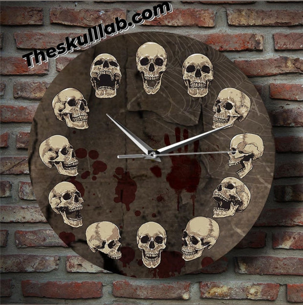 Skull Pattern Horror Decorative Clock