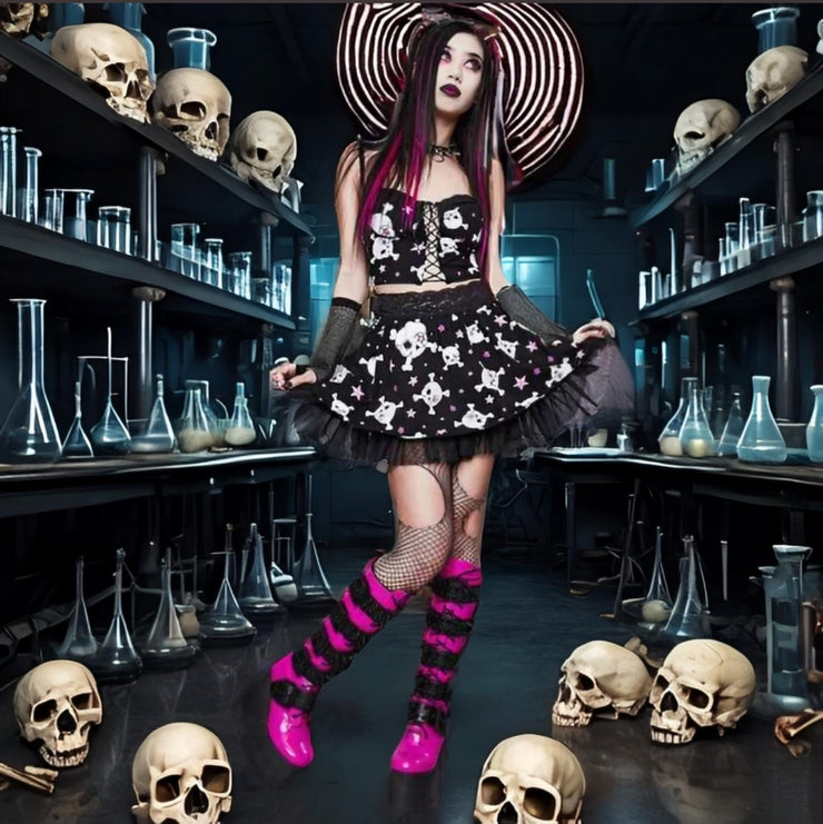 Europe And The United States Dark Black Cute Soft Cute Girl Heart Skull Sling Female