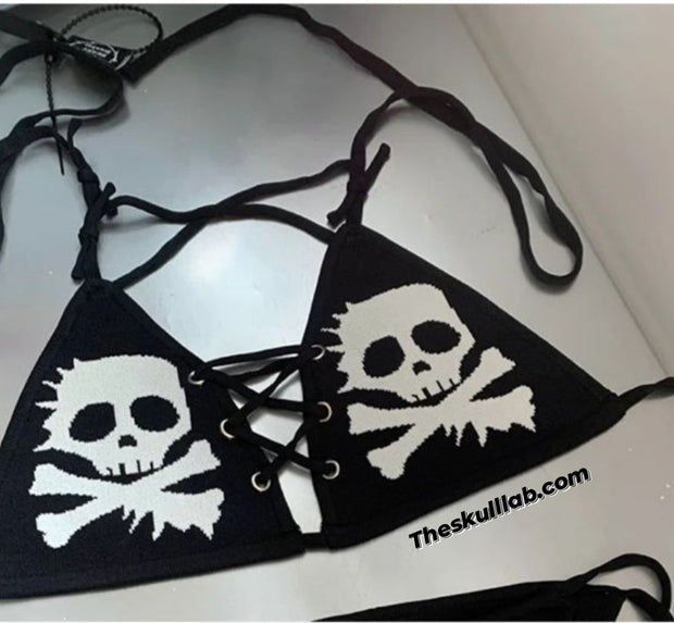 Women's Goth/Punk Skull Bikini Set