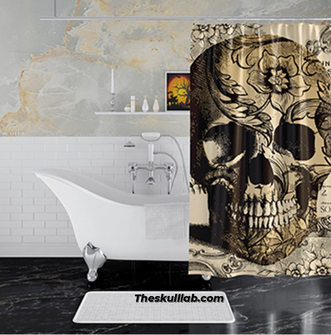 Skull Pattern Decor, Waterproof Shower Curtain Art, For Anytime Bathroom Decor. *4 Styles