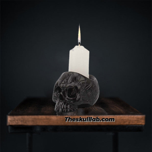 Black Small Skull Candle Holder
