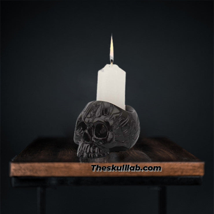 Black Small Skull Candle Holder