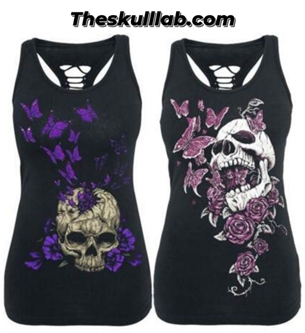 Skull printed Vest Tank Top cotton