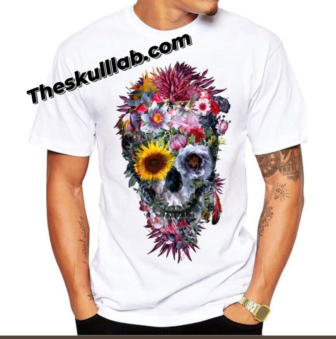 Fashionable Skull Design Short Sleeve Casual T-shirt