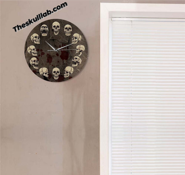Skull Pattern Horror Decorative Clock