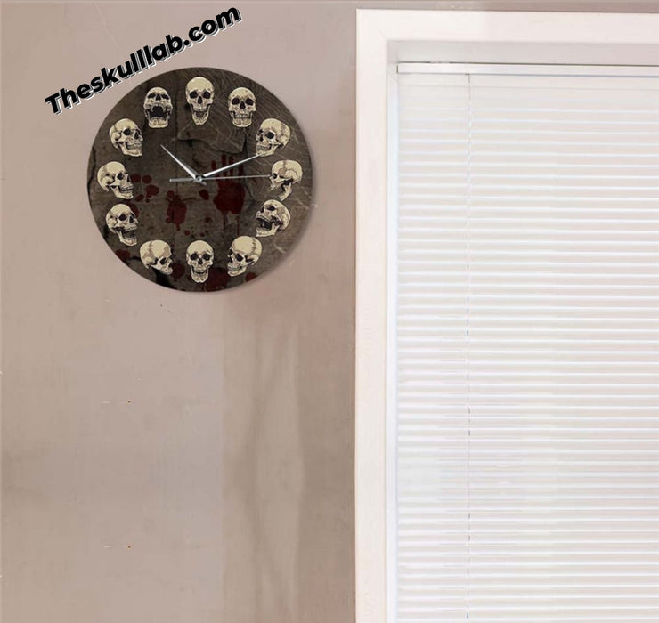 Skull Pattern Horror Decorative Clock