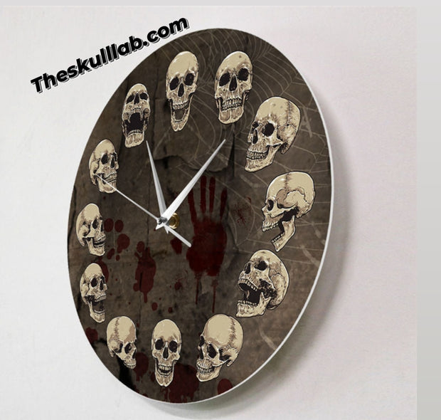 Skull Pattern Horror Decorative Clock