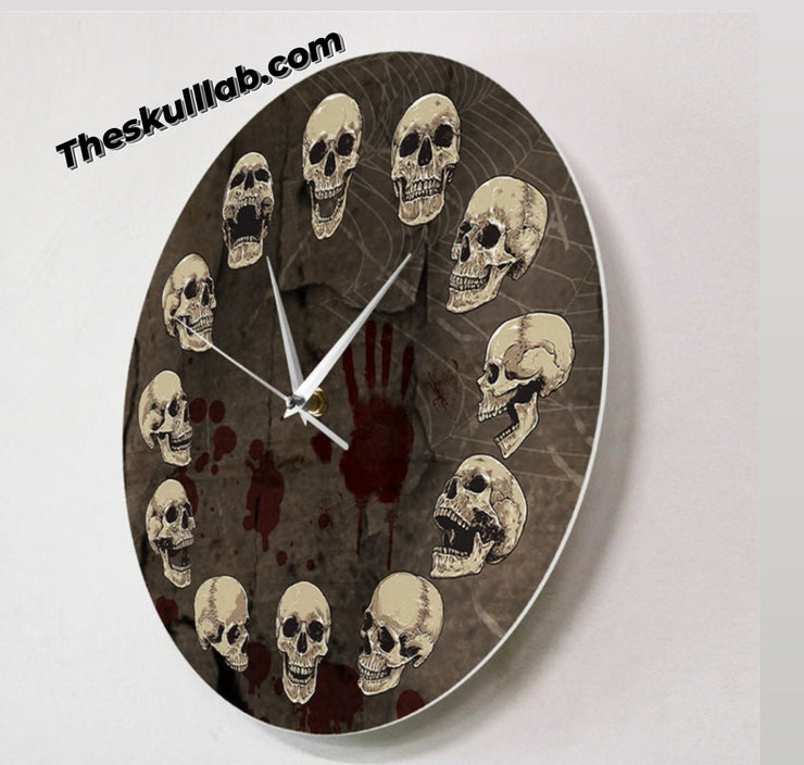 Skull Pattern Horror Decorative Clock