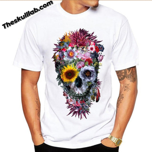 Fashionable Skull Design Short Sleeve Casual T-shirt