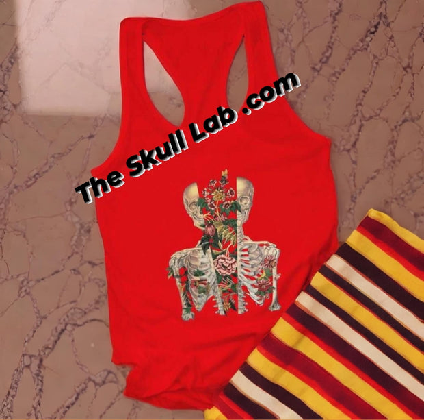 Skull Flower Sleeveless Top