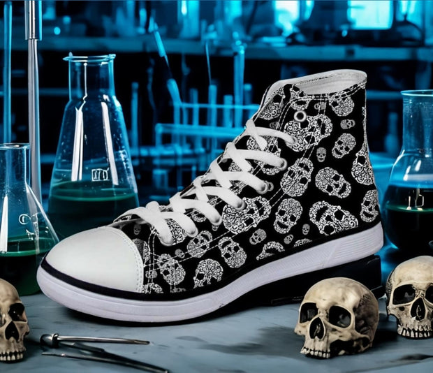 Skull Pattern Custom All Size Canvas Shoes