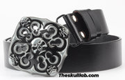 Skull Decor Belt Buckle, Pure Leather *6 Styles