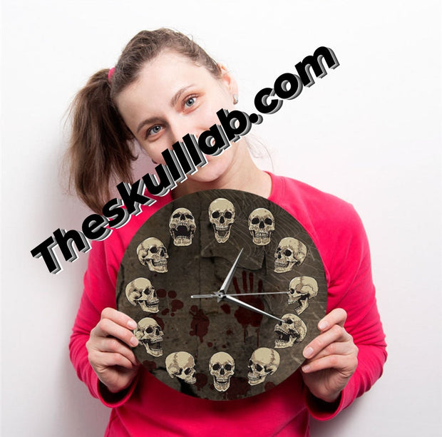Skull Pattern Horror Decorative Clock