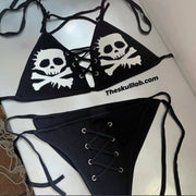 Women's Goth/Punk Skull Bikini Set
