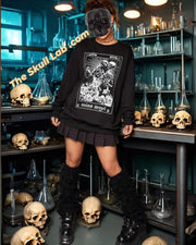 Gothic Court Women's Sweater Retro Rose Skull Long Sweater