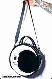 Meniscus Skull Moon Round Diagonal Leather Bag