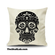Sugar Skull pillowcase Unique   *2 Styles Linen Blk & Wht
