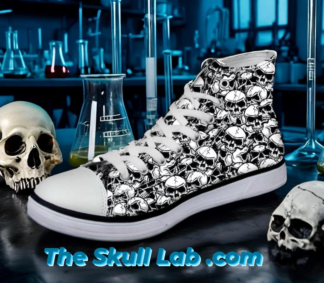 Skull Pattern Custom All Size Canvas Shoes